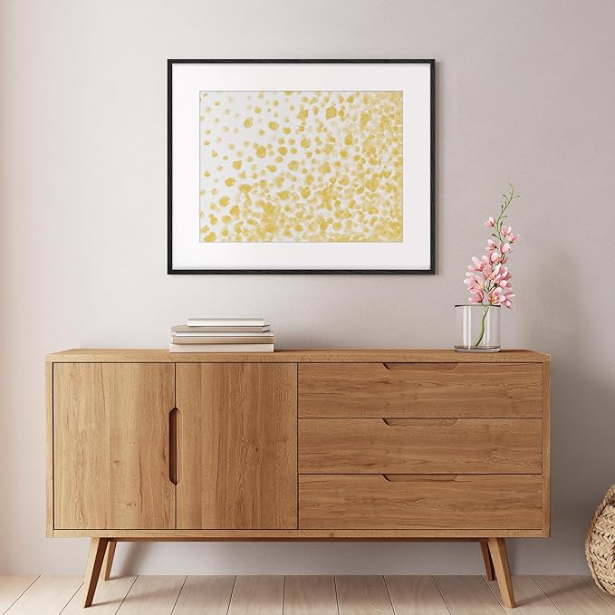 Black Picture Frame 24x30, Oak Wood Poster Frames 24 by 30, 24 x 30 Picture Frames with Tempered Glass, 18x24 Frame Matted to 24x30, Large Wooden Photo Frame 24x30, 1 Pack