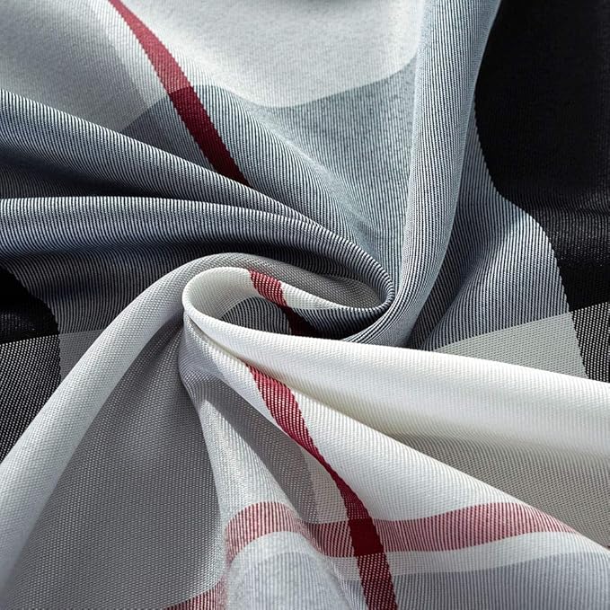 SASTYBALE Round Tablecloth Checkered Style Polyester Table Cloth Dust-Proof Wrinkle Resistant Heavy Weight Table Cover for Kitchen Dinning Tabletop Decoration (Round,60" (4-5 Seats), Grey)