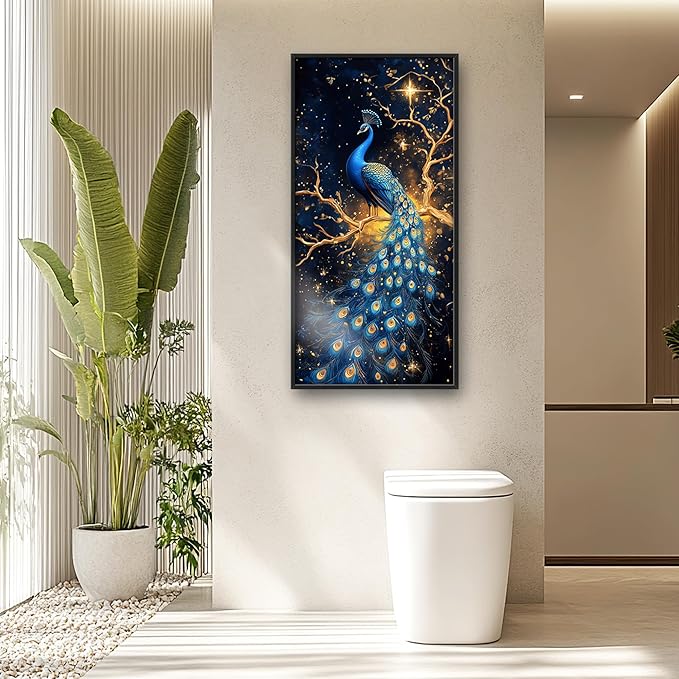 Lovira Peacock Large Wall Art Tree Canvas Wall Decor Pictures Prints Painting Framed Modern Vertical Artwork for Living Room Bedroom Bathroom Office 30"x60"