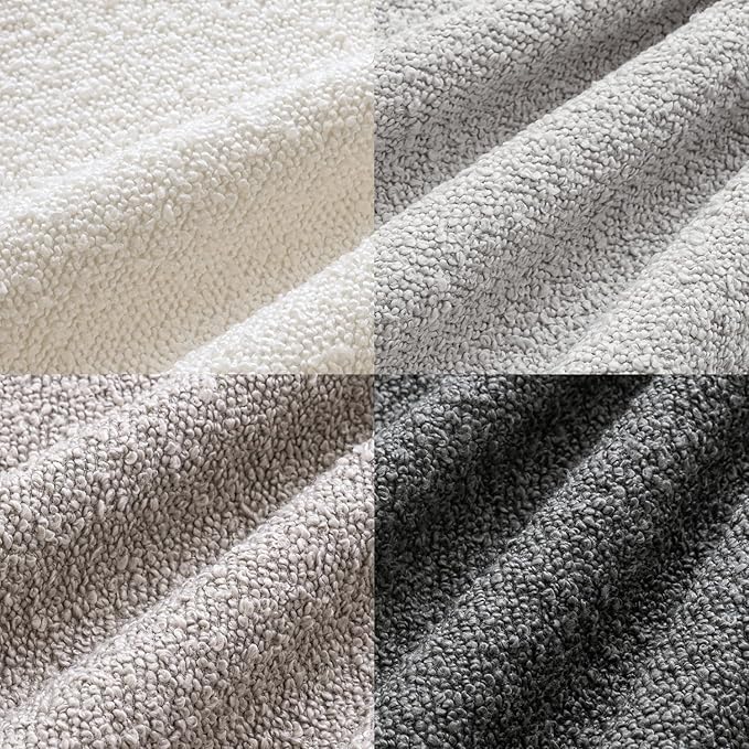 MIULEE Pack of 4 Decorative Textured Boucle Throw Pillow Covers 20x20 Inch Neutral Grey Accent Solid Pillow Cases Couch Cushion Covers for Modern Farmhouse Boho Chair Sofa Bed Livingroom Home Decor