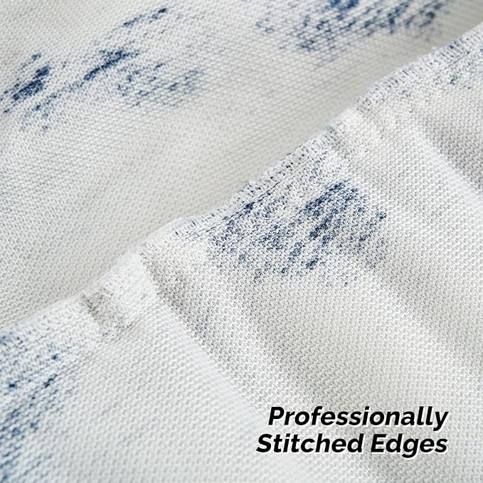 FUTEI Blue White Decorative Throw Pillow Covers 26x26 Inch Set of 2,Soft Fuzzy Faux Rabbit Fur Euro Pillow Shams with Raised Texture,Neutral Boho Home Decor for Couch Bed Living Room