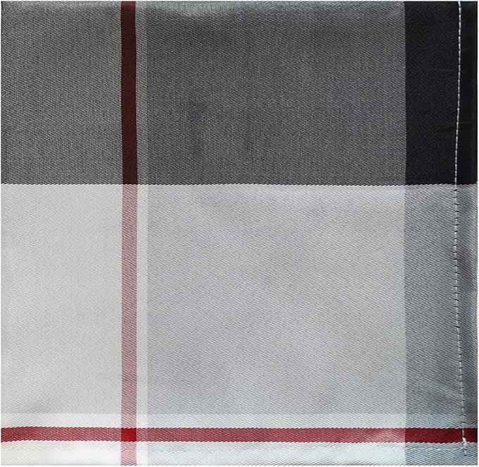 SASTYBALE Checkered Style Cloth Napkins 20 x 20 Inch 4 Pieces Washable Comfortable for Restaurant Family Dinners Weddings Parties and Banquets(Square, 20" x 20", Grey)