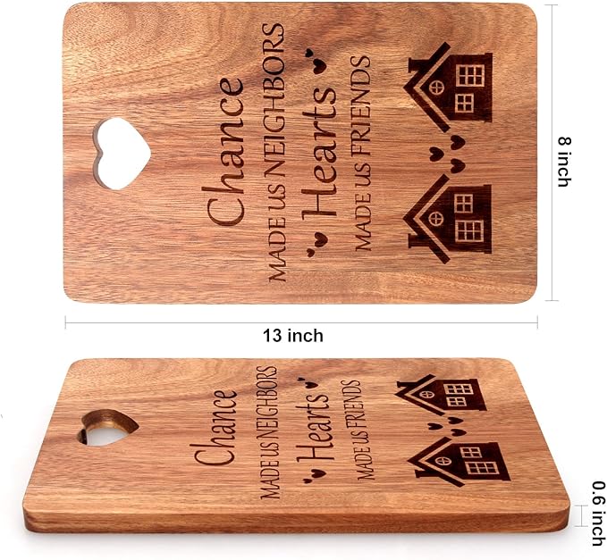 Neighbor Gifts Wooden Charcuterie Boards Cool Housewarming Christmas Presents for Neighbors Friends Thank You Welcome Gifts for New Neighbors Cutting Board Appreciation Xmas Neighborly Gifts