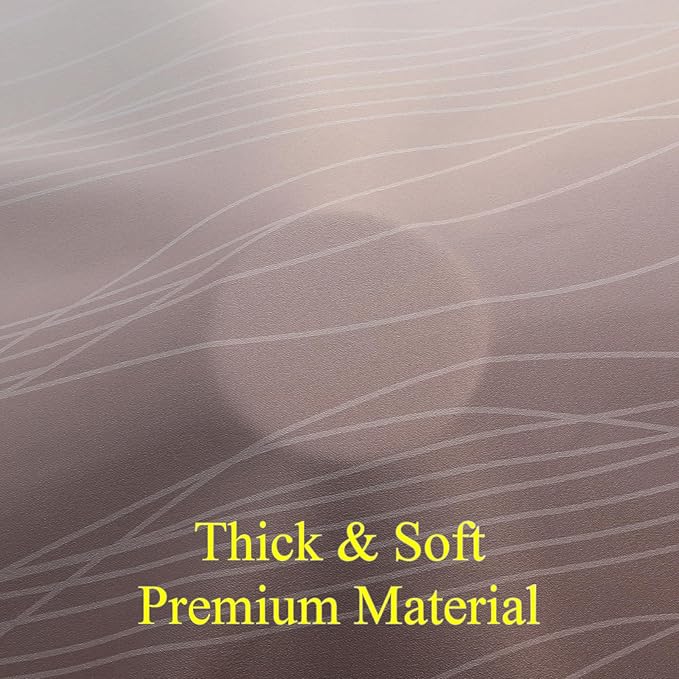 Estelar Textiler Brown and Greyish White Ombre Blackout Curtains 45 Inch Length 2 Panels, Full Room Darkening Gradient Drapes for Kitchen, Thermal Insulated Grommet Short Curtains for Bathroom,42Wx45L