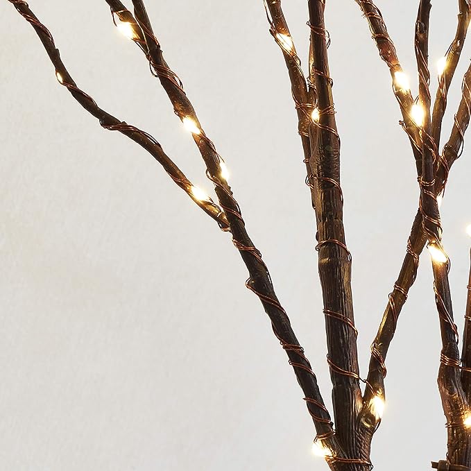 Fudios Branch Lights Plug in with Timer Willow Branches with Lights for Vase Twig 32IN 150 LED Outdoor and Indoor Holiday Party Decor 2Set