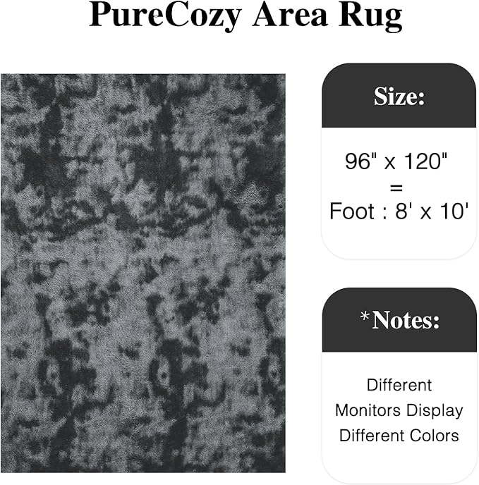 Shag Rug 8x10 for Living Room, Super Soft Modern Plush Rug Non-Slip Large Area Rug Indoor Fuzzy Carpet Fluffy Rugs for Bedroom Home Aesthetic Decor