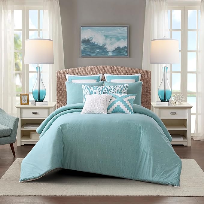 Table Lamps Set of 2 with Touch Control, 27" Bedside Desk Lamps for Nightstand Decorations, 3-Way Dimmable Modern Glass Table lamp with USB C and A Charging Ports, Blue (LED Bulbs Included)