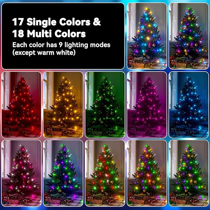LitHome 164ft 500Led Color Changing String Lights with Remote,35 Colors RGB Christmas Lights with Timer,Dimmable Halloween String Light Outdoor Plug in,Xmas Tree Light Indoor for Fall Party Decor