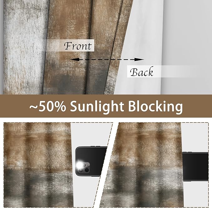 Asuexpect Abstract Curtains 2 Panels Abstract Rust Curtain Room Darkening Grommet Window Treatments Modern Decorative for Bedroom Living Room, 52x72 Inches, Tan