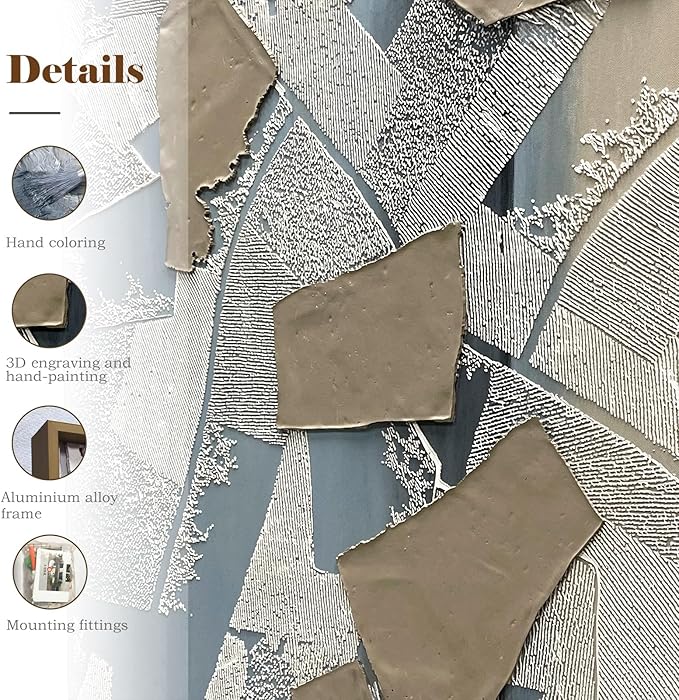 BrightA Large Framed Canvas Wall Art for Living Room and Bedroom Black and White Abstract Canvas Painting Wall Decor with Gallery Style 27.6"x39.3"