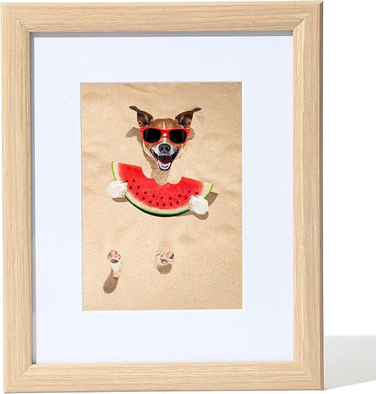 TKYGU12x16 Picture Frame 12"x16"Poster frame for Wall,Natural Oak Wooden Picture Frame 12 By 16 Photo Frame with Real Glass,12 x 16 Art Frame with Mat for 8.5x11,Collage Gallery Perfect for Home Gifts