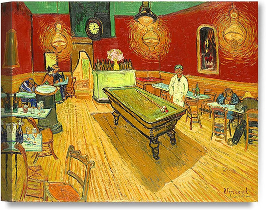 DECORARTS - The Night Cafe in the Place Lamartine in Arles, Vincent Van Gogh Art Reproduction. Giclee Canvas Prints Wall Art for Home Decor 30x24