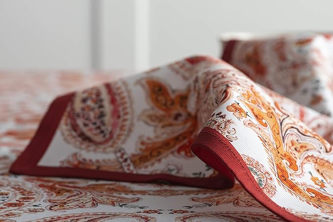 Maison d' Hermine Cloth Napkins Set of 4 100% Cotton Everyday Reusable Square Napkins Cloth Washable, Dinner, Party, Wedding, Restaurant (Orient, 20" x 20")