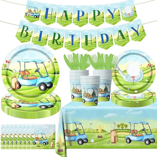 Golf Birthday Decorations - Golf Sports Party Supplies Include Golf Disposable Napkins, Dinner Plates for Golf Themed Birthdays, Sports Party Birthday Decorations