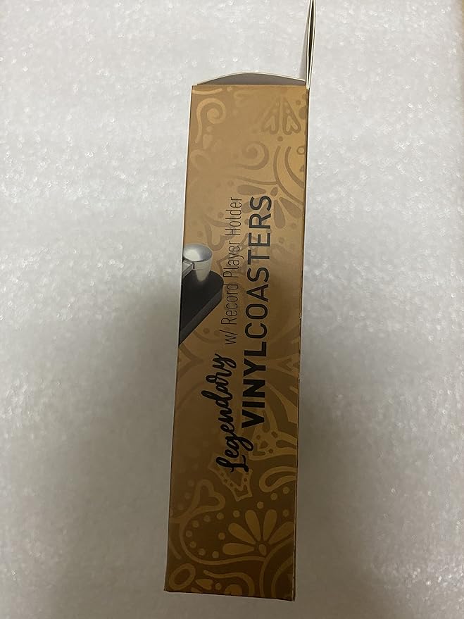 Valdivia Retro Vinyl Record Coasters with Player, 6 Pcs Music Coasters for Drinks, Bars, Cool Apartment Decor and Funny Housewarming Gifts New Home Presents for Music Lovers, Birthday Gifts for Men