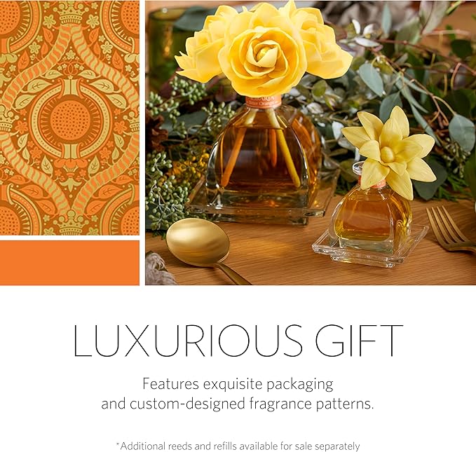 AGRARIA PetiteEssence Flower and Reed Diffuser Set, Hand Crafted Sola Flower Botanical Home Fragrance Set, Scented Oil Gift for All Occasions