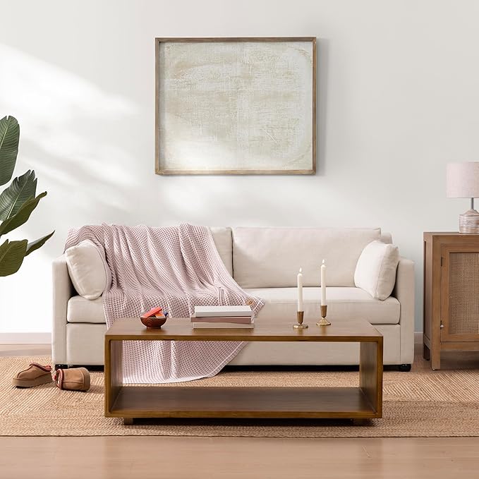 UGG Luna Knit Throw Cotton Chunky Soft Throw Blanket for Couch or Bed Cozy Washable Giftable Lightweight Blanket for Living Room or College Dorm, 50-inch x 70-inch, Quartz Pink