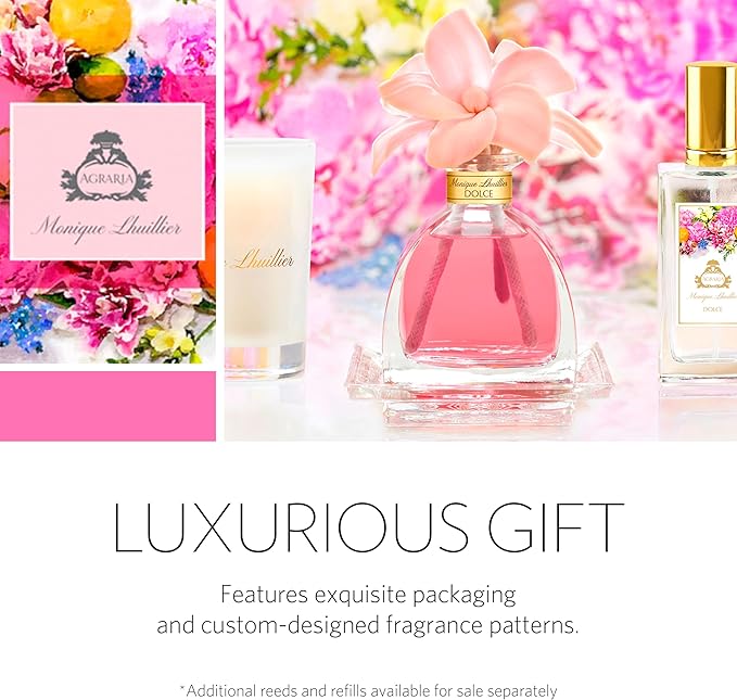 AGRARIA AirEssence Flower and Reed Diffuser Set, Handmade Sola Flower Botanical Home Fragrance Set, Scented Oil Reed Diffuser Gift for All Occasions