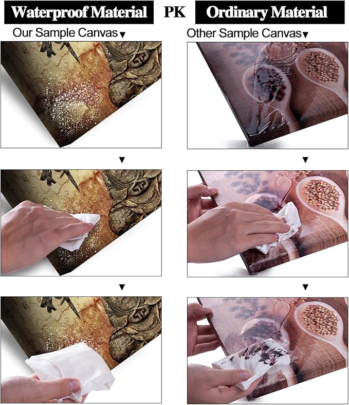 Piy Painting Buddha Canvas Wall Art for Living Room Bedroom Home Decoration, Peaceful Buda Statue Picture Print Painting Decor Giclee Artwork, Gallery Wrapped Gift, Inner Frame 24x36 IN