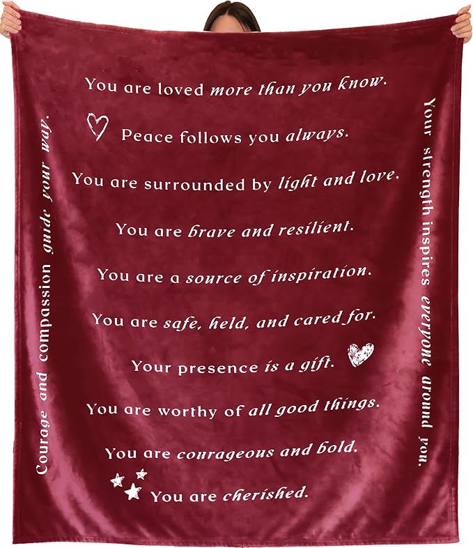 WOLF CREEK BLANKET - Single Layer Fleece Light and Love Compassion Blanket- Positivity Courage and Affirmations Get Well Gift, Plush Healing Thoughts Love Hope & Comfort