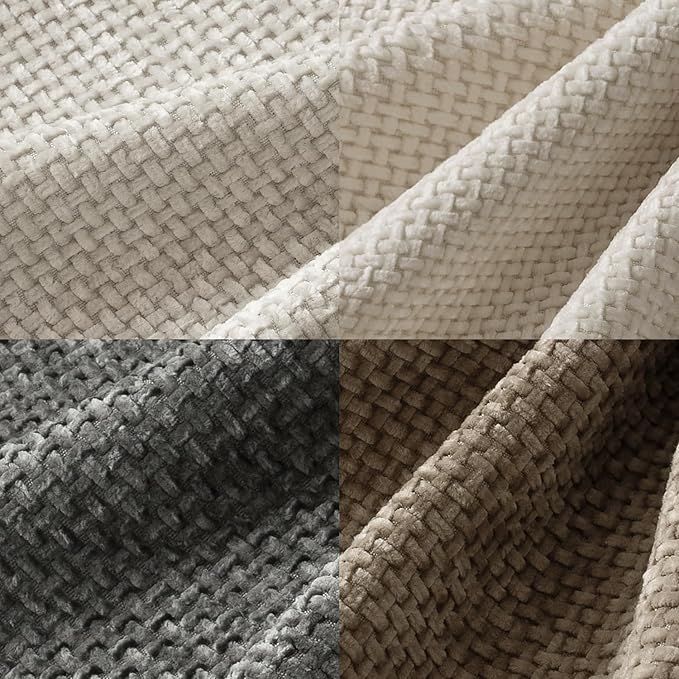 MIULEE Pack of 4 Couch Throw Pillow Covers 12x20 Inch Neutral Soft Decorative Chenille Pillow Covers Farmhouse Boho Accent Cushion Covers for Mid Century Modern Home Decor Sofa Bedroom Living Room