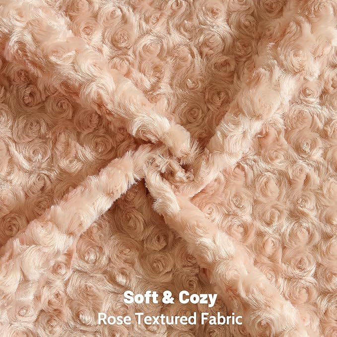 FUTEI Apricot Decorative Throw Pillow Covers 16x16 Inch Set of 2,Soft Solid Rose Textured Cushion Case,Modern Home Decor for Couch Sofa Bed Living Room