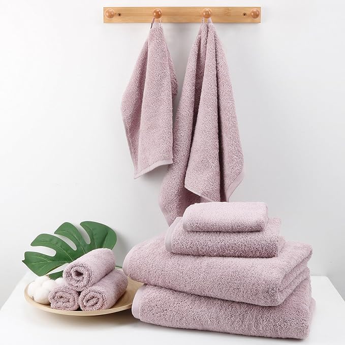 SEMAXE 12 Pack Hand Towels for Bathroom, 100% Cotton Towels with Hanging Loops, Soft and Highly Absorbent, Hand Towel Set for Gym, Shower, Hotel, Spa and Kitchen, Purple