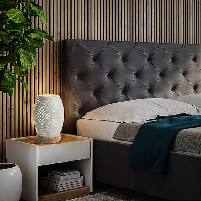 OuXean Modern Table Lamp, E26 60W Night Light Metal Hollow Table lamp for Bedroom Living Room Home Decor Office Restaurant Bar (Without Bulb)