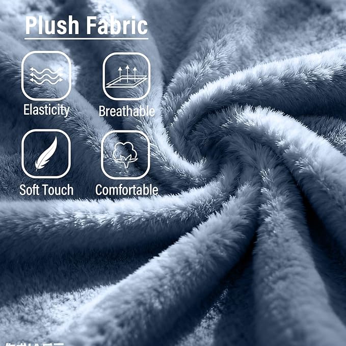 Lazy Chair with Ottoman, Modern Chair with Folding Footrest, Lounge Accent Chair, Comfortable Reading Chair (Plush Light Blue)