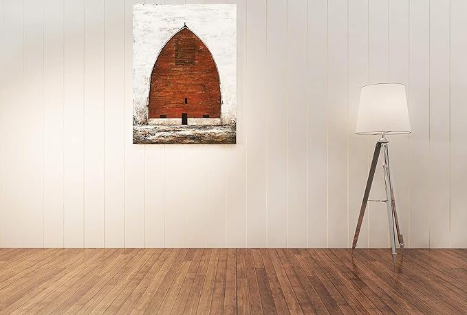 Yihui Arts Red Barn Canvas Wall Art Hand Painted Vintage Farmhouse Oil Paintings Modern Abstract Rustic Decor Pictures for Living Room Bedroom Bathroom Decoration