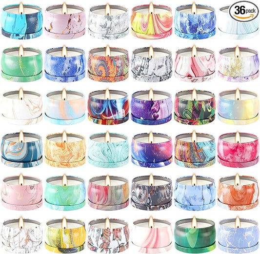 36 Packs Scented Candles Gift Set, Fragrances Candle for Women, 2.5 OZ Portable Jar Candle for for Spa, Yoga, Bath, Aromatherapy, Stress Relief.