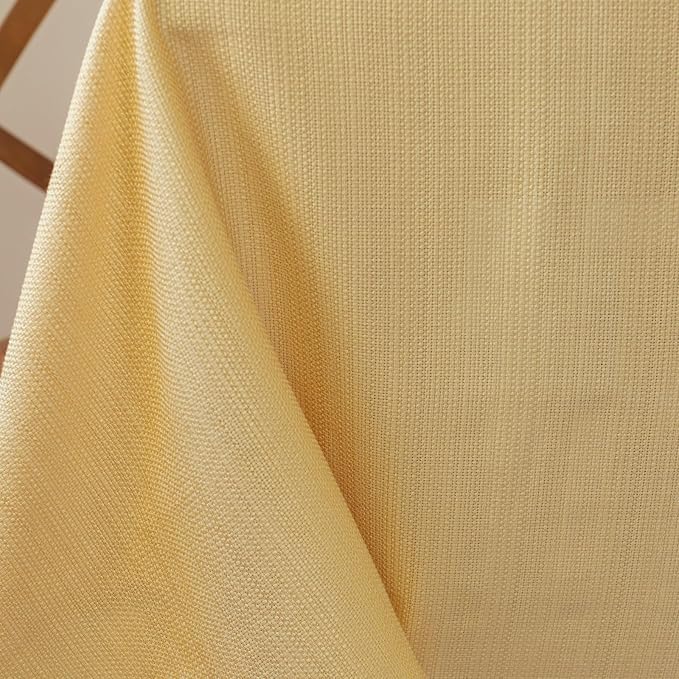 Benson Mills Cameron Textured Fabric Table Cloth, for Everyday Home Dining, Parties, Fall, Autumn, Holiday, and Thanksgiving Tablecloth (60" x 84" Rectangular, Sunshine/Yellow)