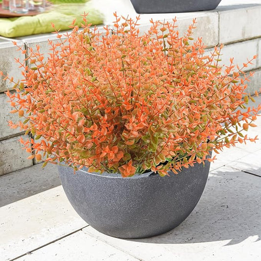 6 Bundles Artificial Fall Flowers No Fade Faux Autumn Plants, Fake Indoor Outdoor Greenery Fall Decor for Home Thanksgiving Christmas Wedding Party Garden Fireplace Décor (Autumn)