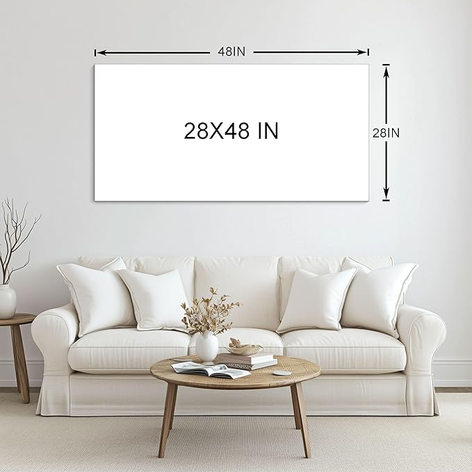 YCPRIMER Pink Canvas Wall Beach Black and White Picture for Living Room Largre Artwork for Wall Coastal Ocean Seascape Painting bedroom Decor Above Bed 24×48IN