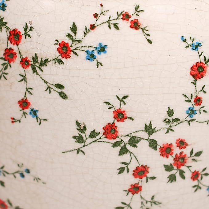 Ceramic Planters for Indoor Plants, Plant Pots with Drainage Hole, 6.29in. Flower Pots for Indoor Plants, Vintage Planters & Succulent Pots, Crackle Glaze Finish Plant Pots, Tiny Red