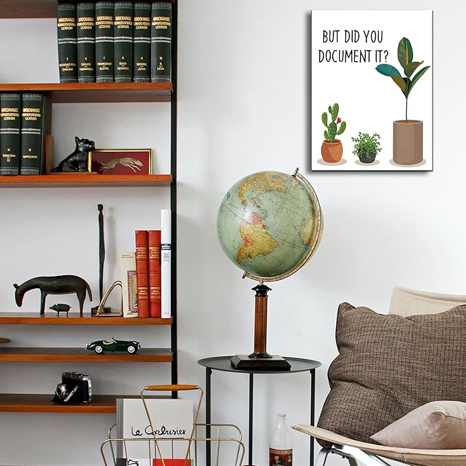Ploceiny Funny wall decor But Did You Document It home decor Sign Decorative Home Office wall art Rustic Farmhouse Square Desk Decor for Shelf poster office desk accessories desk organizer A-379