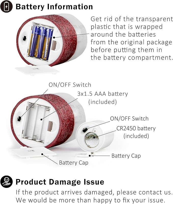 FURORA LIGHTING Red Real Wax Trim Candles with Remote and Timer, Pack of 8 Pillar & Votive Candles, LED Flameless Flickering Candles for Home Décor, Battery Included