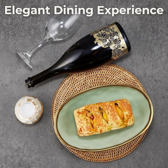 Ceramic Fruit Bowl – 10” Green Decorative Bowl for Kitchen Counter – Modern Pedestal Bowl, Fruit Bowls, Catch All bowl, and Fruit Basket for Kitchen Counter