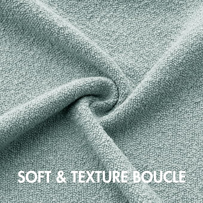 MIULEE 20x20 Inch Decorative Pillow Covers for Couch Bed Set of 2 Textured Boucle Neutral Throw Pillows Aqua Blue Accent Solid Cushion Pillowcase Cozy Soft Sofa Livingroom Home Decor