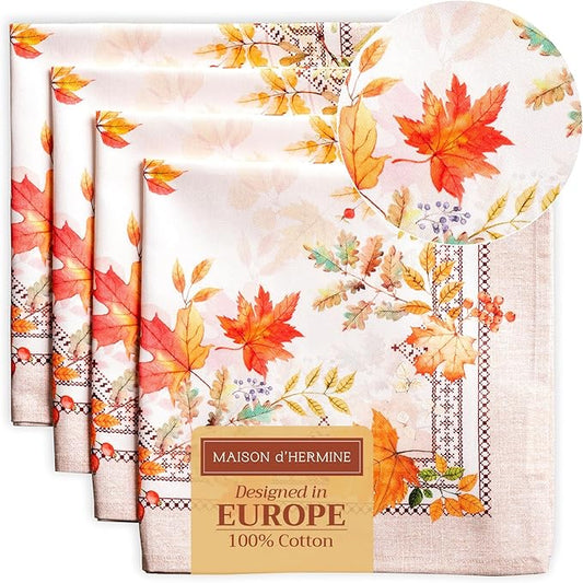 Maison d' Hermine Cloth Napkins Set of 4 100% Cotton Everyday Reusable Square Napkins Cloth Washable, Dinner, Party, Wedding, Restaurant (Amarante, 20" x 20")