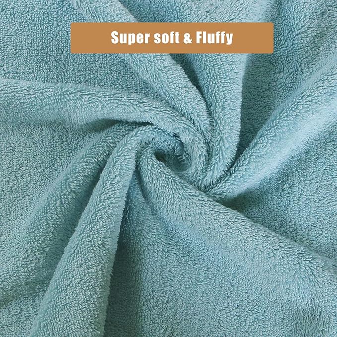 SEMAXE 12 Pack Hand Towels for Bathroom, 100% Cotton Towels with Hanging Loops, Soft and Highly Absorbent, Hand Towel Set for Gym, Shower, Hotel, Spa and Kitchen, Blue