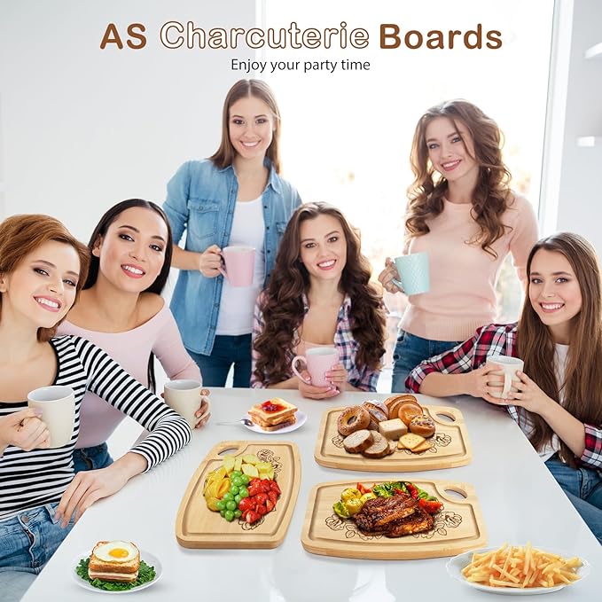 Joeyan Bamboo Cutting Board for Mom, Mothers Day Gifts for Grandma, Engraved Charcuterie Chopping Board with 2-Sided Juice Grooves, Personalized Birthday Christmas Presents for Mama from Daughter Son
