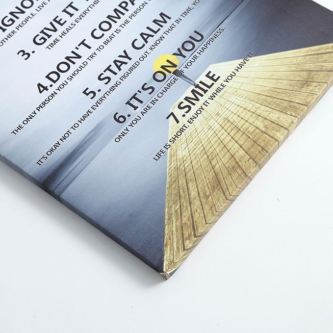 7 Rules of life wall decor Michael Jordan & Steph Curry Motivational Posters - Inspirational Wall Art for Boys Bedroom, Men's Room, Office, or Classroom Decor - Framed Canvas & Displate Style(16"X24") A-403