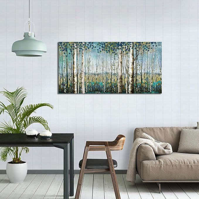 Large Wall Art for Living Room Landscape Birch Tree Wall Art Nature Canvas Wall Decor Wall Pictures for Bedroom Forest Painting Artwork for Bedroom Dining Room Wall Art Farmhouse Wall Decor 29×58IN