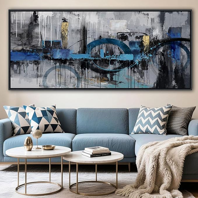 KLAKLA Extra Large Wall Art 86x29 Inches - Abstract Huge Canvas Picture Wall Decor Living Room Oversized Artwork for Walls Bedroom Office Decoration Modern Frame Wall Art