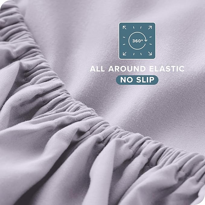 Bare Home California King Sheet Set - 1800 Ultra-Soft Microfiber Cal King Bed Sheets - Double Brushed - Deep Pockets - Easy Fit - 4 Piece Set - Bed Sheets (Cal King, Light Lavender)