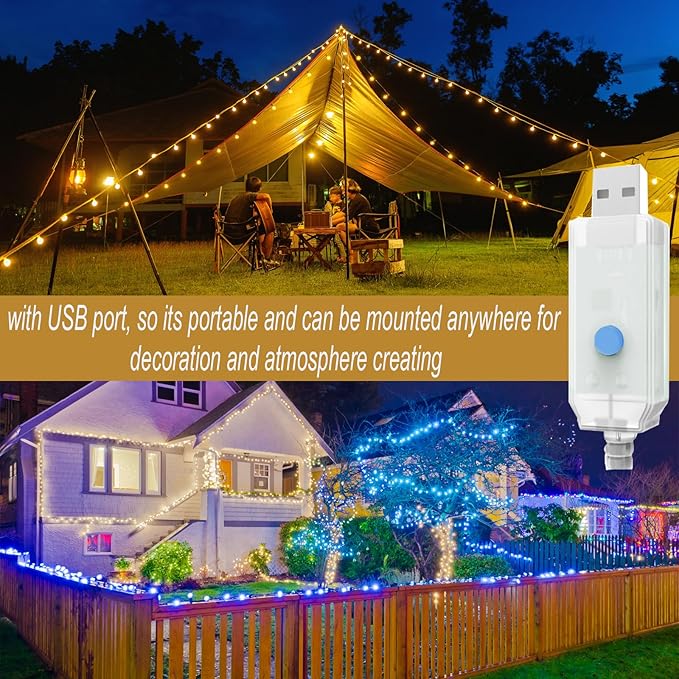 Mocalido 20ft Color Changing Globe String Lights Indoor, Hanging Colored Lights for Bedroom 30 LED USB Powered with Remote, Fairy Lights Classroom, Camping Tent Decor