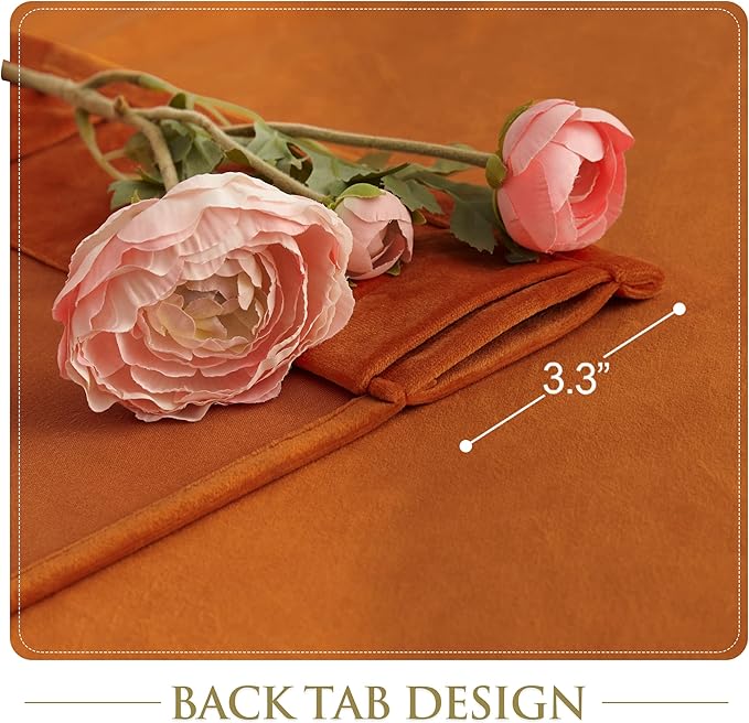 StangH 108 inches Velvet Curtains - Brignt Orange Room Darkening Thermal Insulated Window Drapes for Living Room, Holiday Backdrop for Party, W52 x L108, 2 Panels