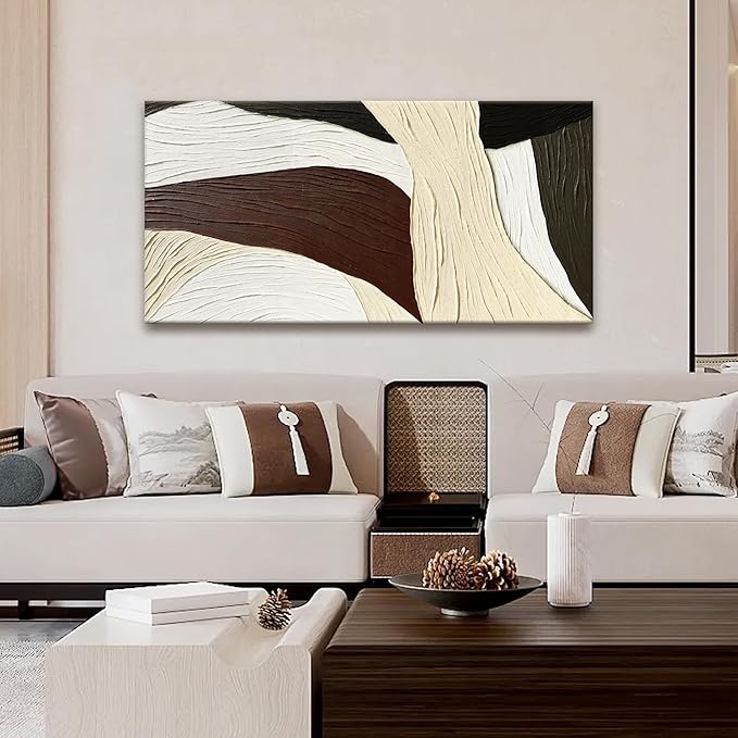 Tsomzxng Abstract Wall Art Brown line Art Prints Multicolor Geometric line block Canvas Art Wall Decor Painting Modern Artwork Decorations For Living Room Bedroom Kitchen 24x48 In