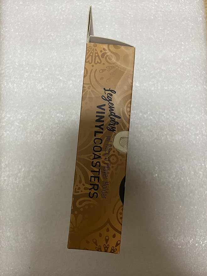 Valdivia Retro Vinyl Record Coasters with Player, 6 Pcs Music Coasters for Drinks, Bars, Cool Apartment Decor and Funny Housewarming Gifts New Home Presents for Music Lovers, Birthday Gifts for Men